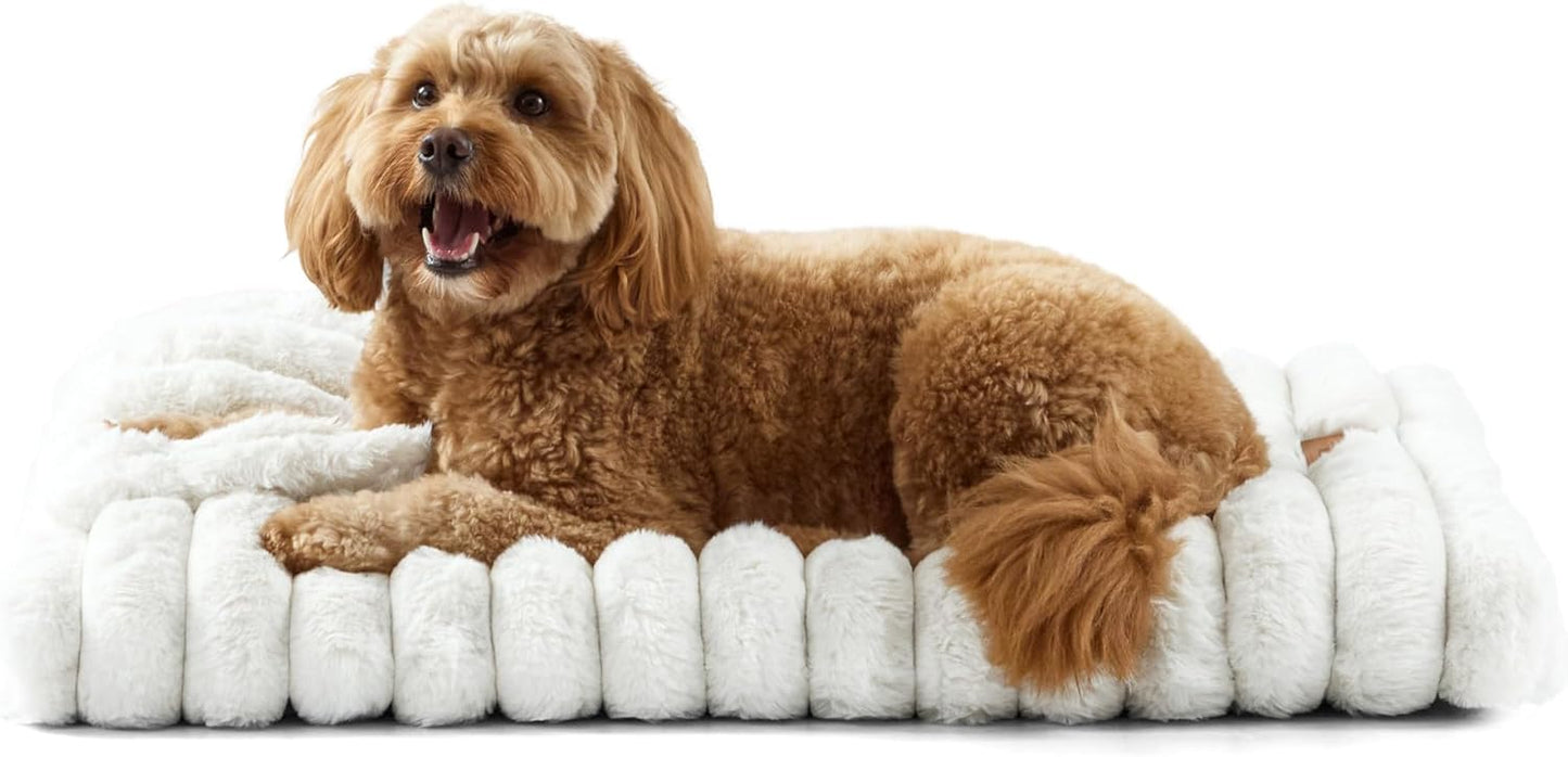 CuddleTown Ribbed Bubble Stripe Pillow Pet Bed for Small Pets