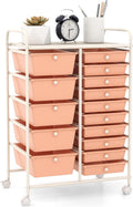 GOFLAME 15-Drawer Rolling Storage Cart - Compact Multi-Drawer