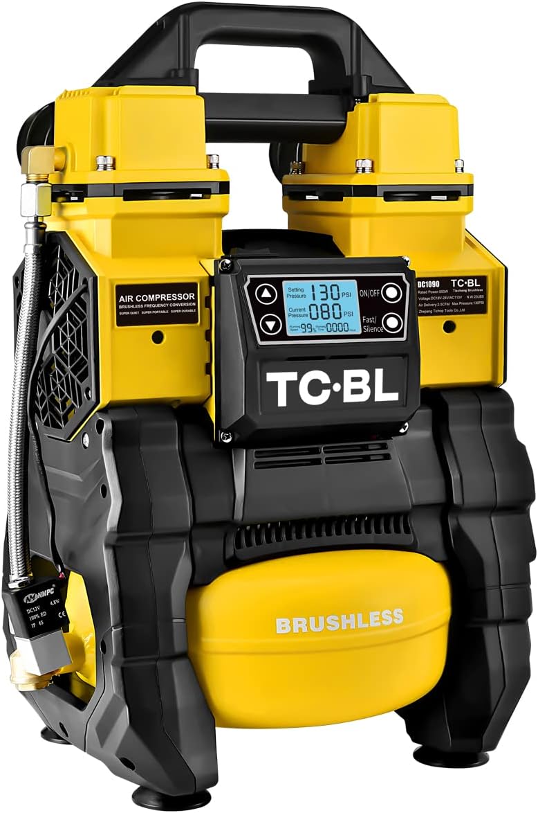 Quiet Dual-Purpose Air Compressor - Fast Inflation, Portable Power