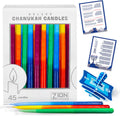 Zion Judaica Bulk Hanukkah Candles 36 Pack Tri Color - Long Burn