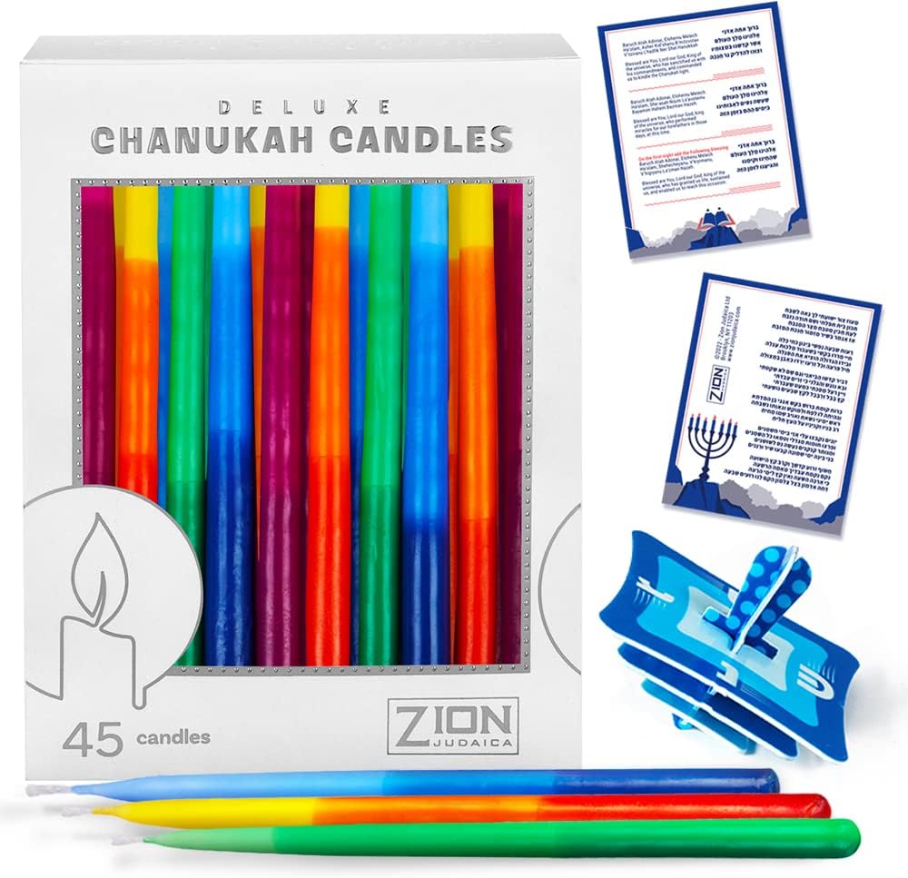 Tri Color Hanukkah Candles Set for Festive Celebrations