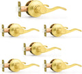 Probrico Passage Door Levers Gold 6 Pack - Modern Interior Handles