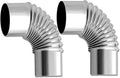 TAISOCA 2Pcs 90 Chimney Flue Adapter for Hot Tent Stove