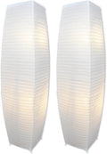Rice Paper Floor Lamps 2-Pack - Slim Standing Lamps for Living Room