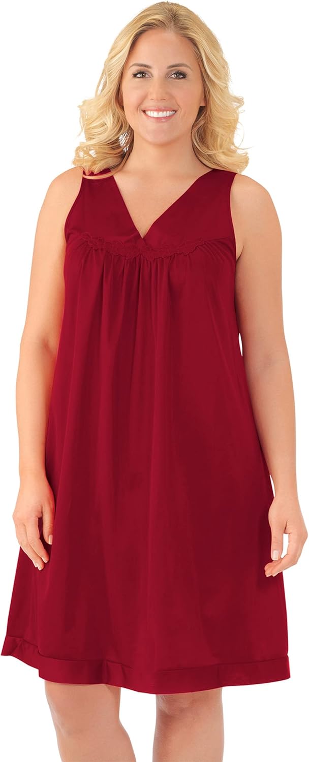 Exquisite Form Women's Plus Size Sleeveless Nightgown for Comfort
