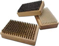 3 Piece Ski Brush Set - Horsehair, Nylon, Brass for Wax Care