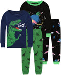 Dolphin&Fish Boys 4-Piece Cotton Pajama Set - Snug Fit Sleepwear