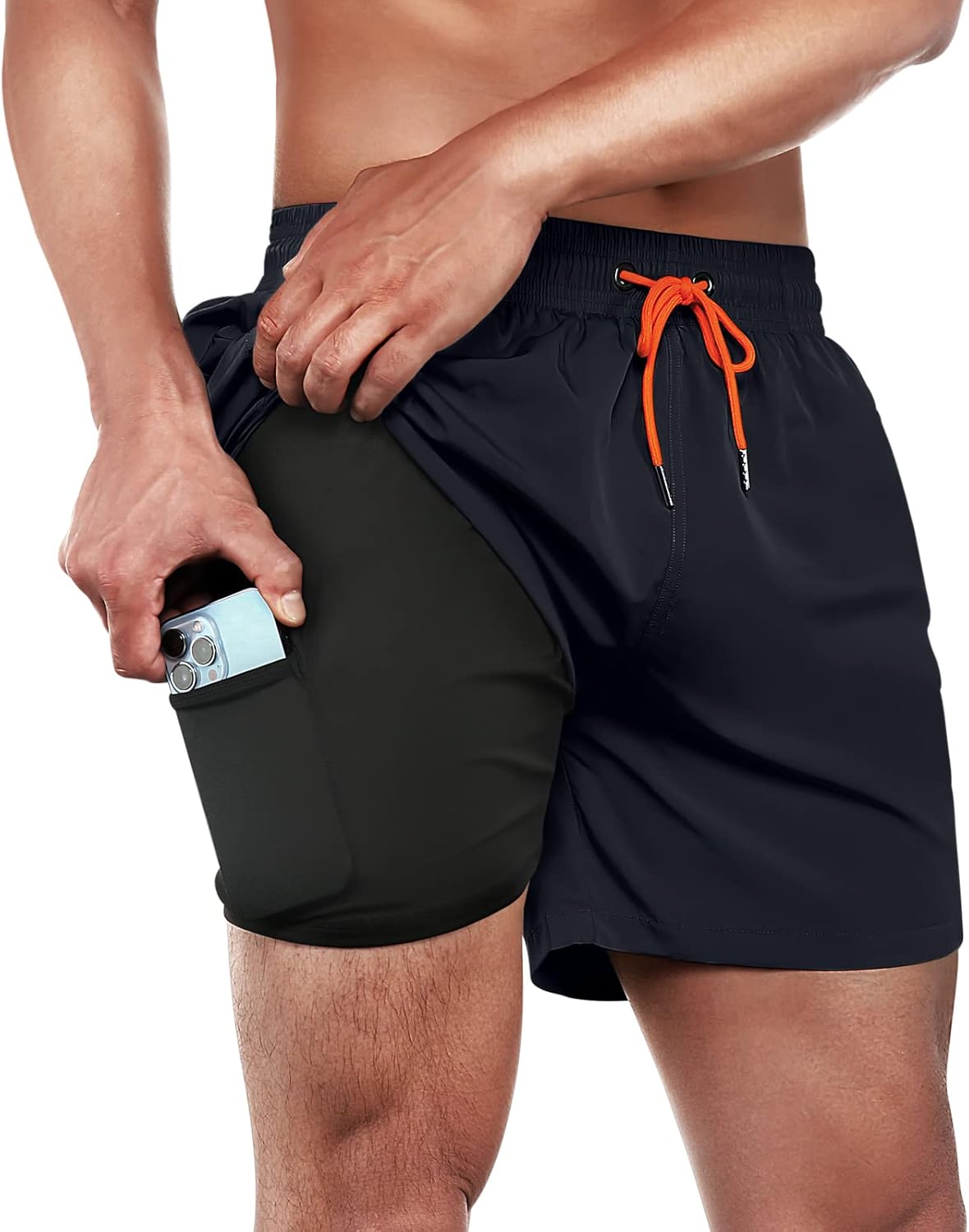 BRISIRA Mens Swim Trunks Quick Dry 5 inch Inseam Beach Shorts
