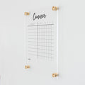 11x14 Clear Acrylic Chore Chart Board - Personalized Dry-Erase