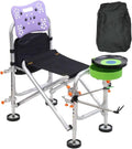 Portable Fishing Chair for Adults - Heavy Duty Foldable Seat with Rod