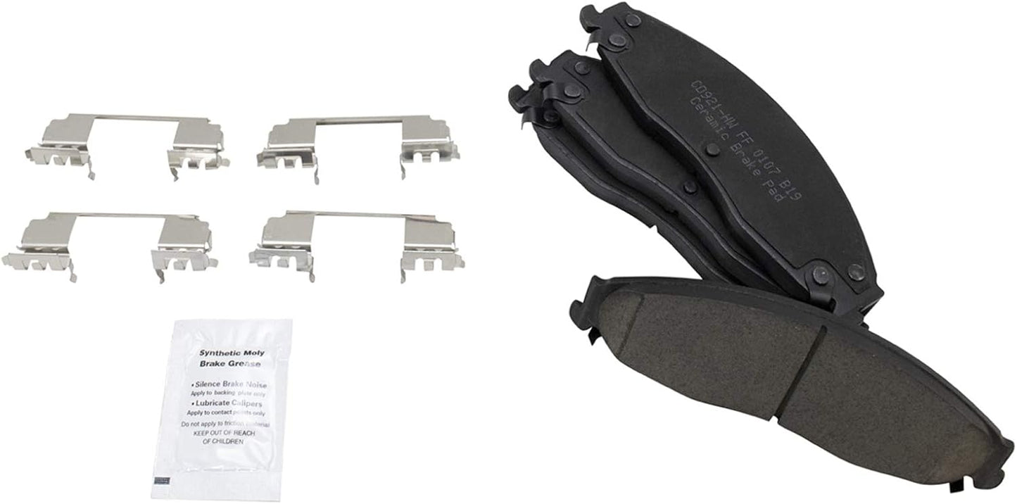 TRQ Front Brake Pads Ceramic for Cadillac CTS and STS Vehicles