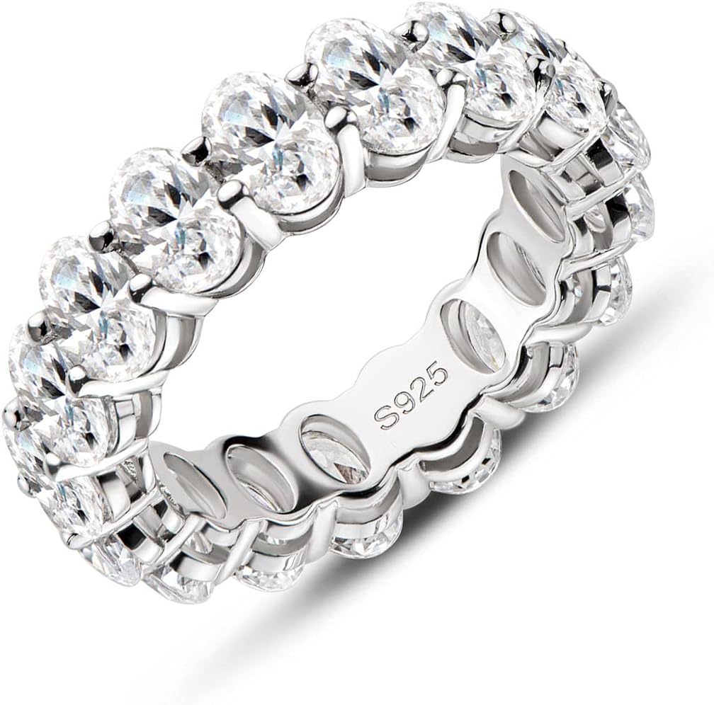 AINUOSHI Eternity Ring with Stunning Cubic Zirconia for Women