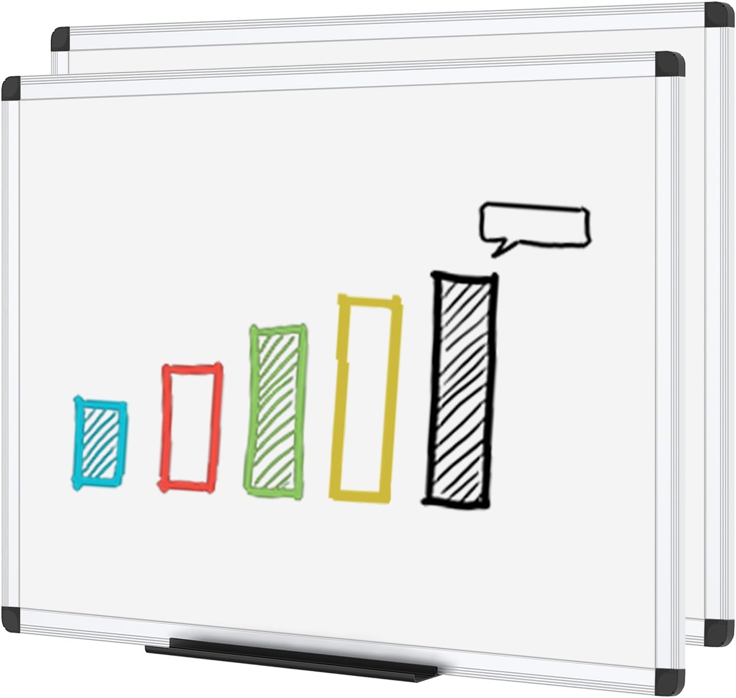VIZ-PRO Dry Erase Board Set of 2, Non-Magnetic 48 x 36 in