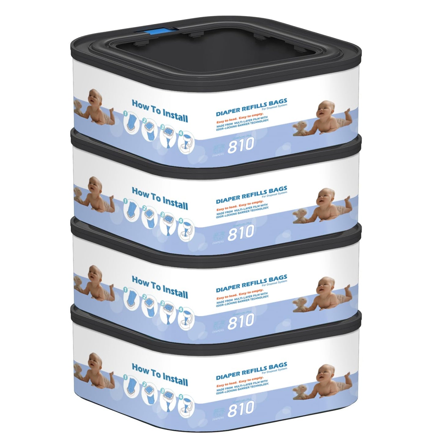 Jumbo Square Diaper Pail Bags for Genie Compact & Select Pails