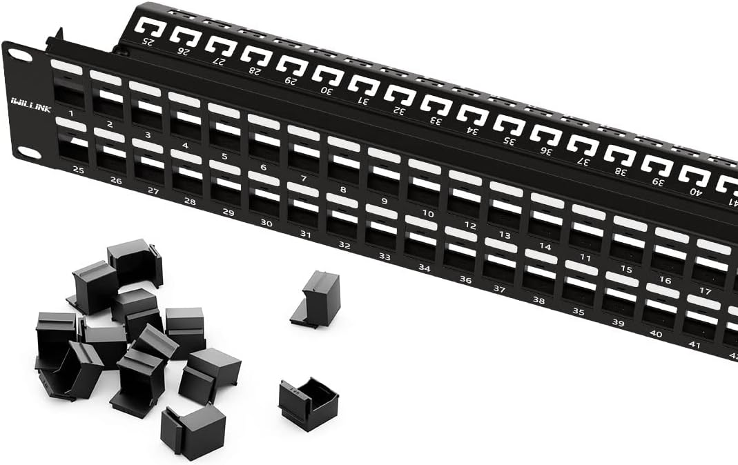 48-Port Keystone Patch Panel for Custom AV/Data Setups