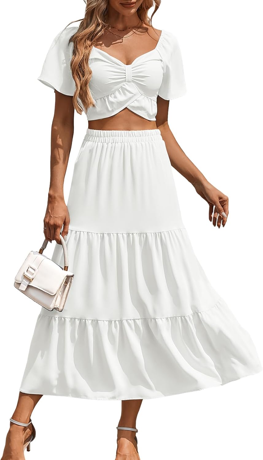 DRESSTELLS Women's 2 Piece Skirt Set for Summer Outfits
