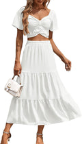 DRESSTELLS Women's 2 Piece Skirt Set - Flowy Floral Summer Style