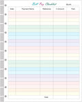 A4 TUL Bill Payment Checklist Refills - 50 Sheets Monthly Budget Forms