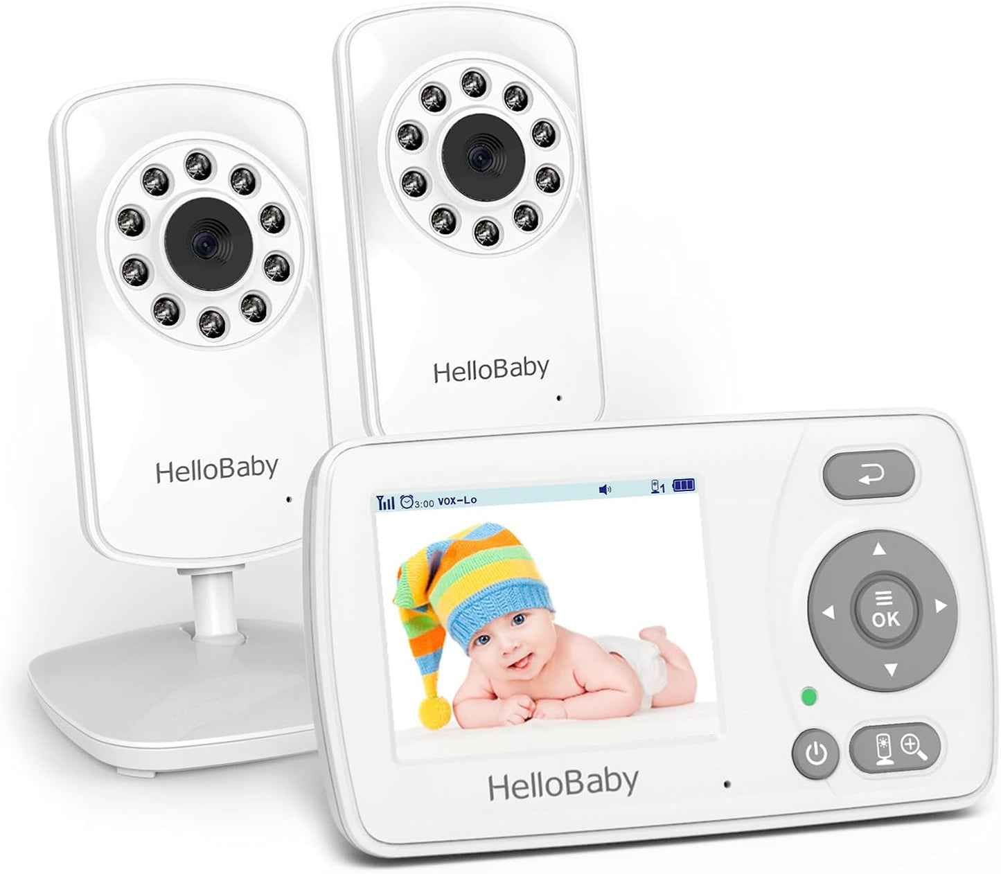HelloBaby Monitor with 2 Cameras for Safe Baby Monitoring