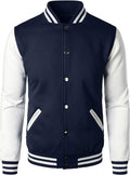 HOOD CREW Mens Varsity Baseball Jacket Cotton Blend - Slim Fit