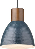 Hammered Pendant Light for Kitchen Island - Modern Blue Solid Wood