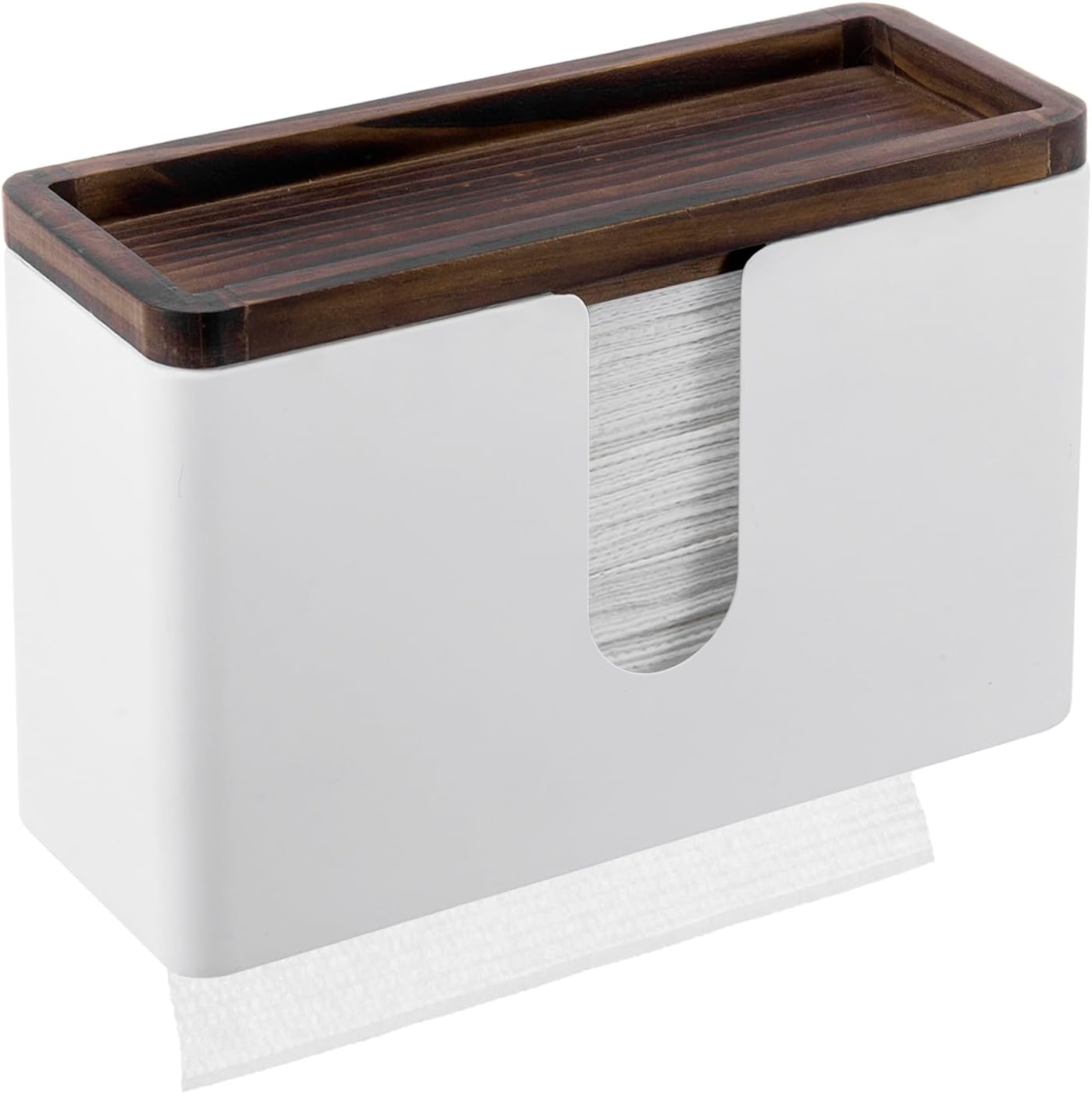 Deluxe Modern Matte White Metal Folded Paper Towel Holder