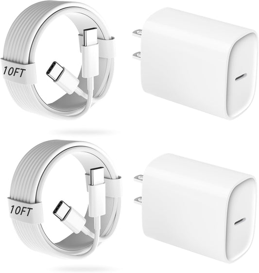 20W Fast Charger for iPhone 16/15 Pro: Rapid Charging Duo