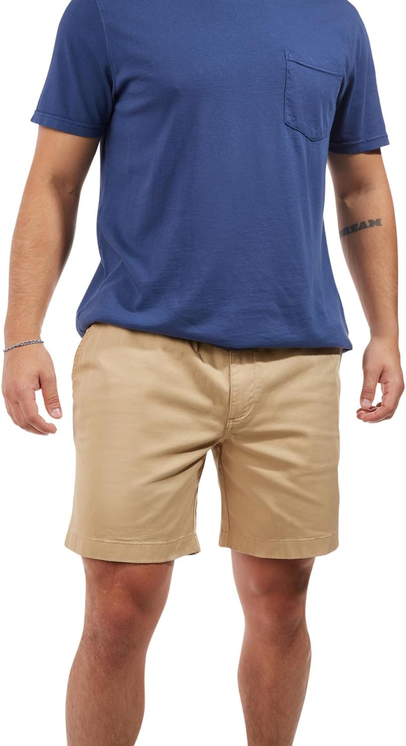 Chino Shorts for Men 7 Inch - Casual Stretch Khaki Shorts