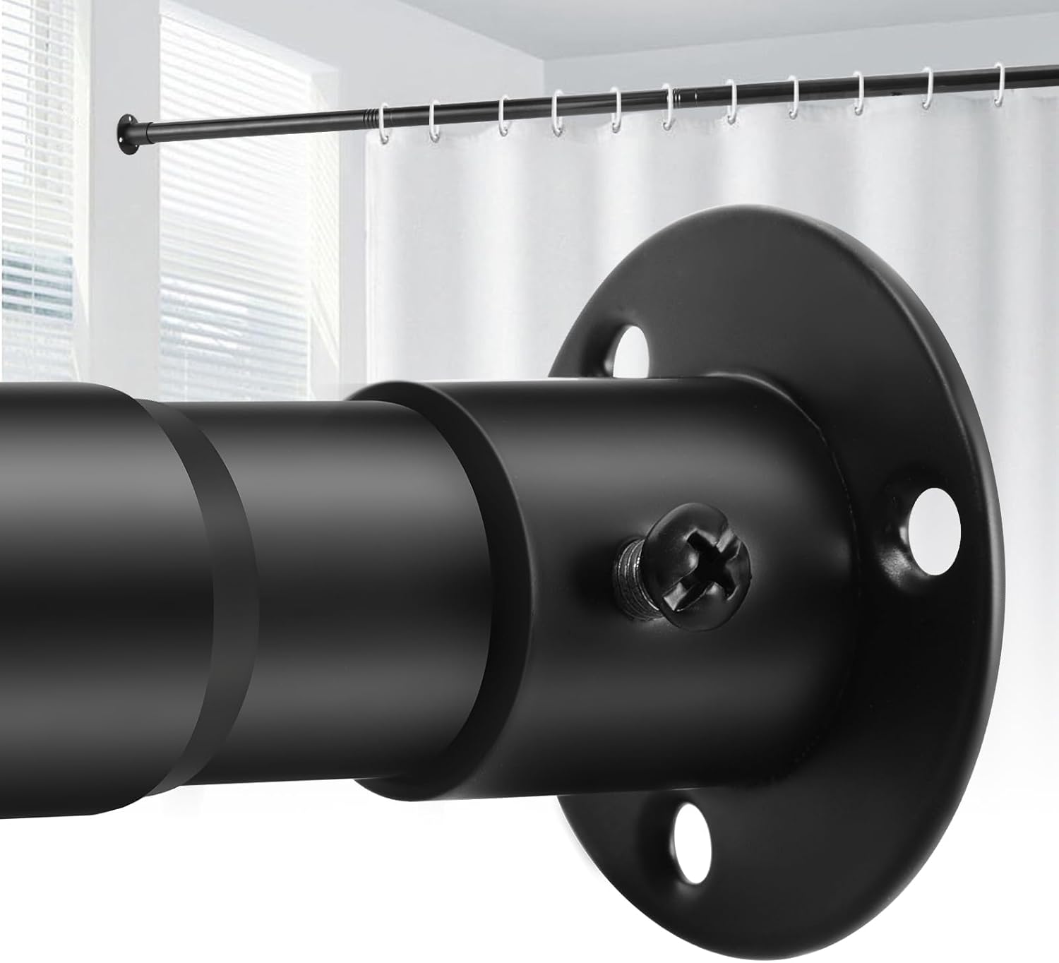 Creatyi Heavy Duty Black Shower Rod, 28-50 - Easy Install