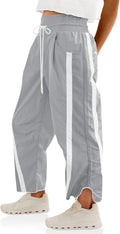 Baggy Wide Leg Track Pants Casual Drawstring Elastic Waisted - Y2K