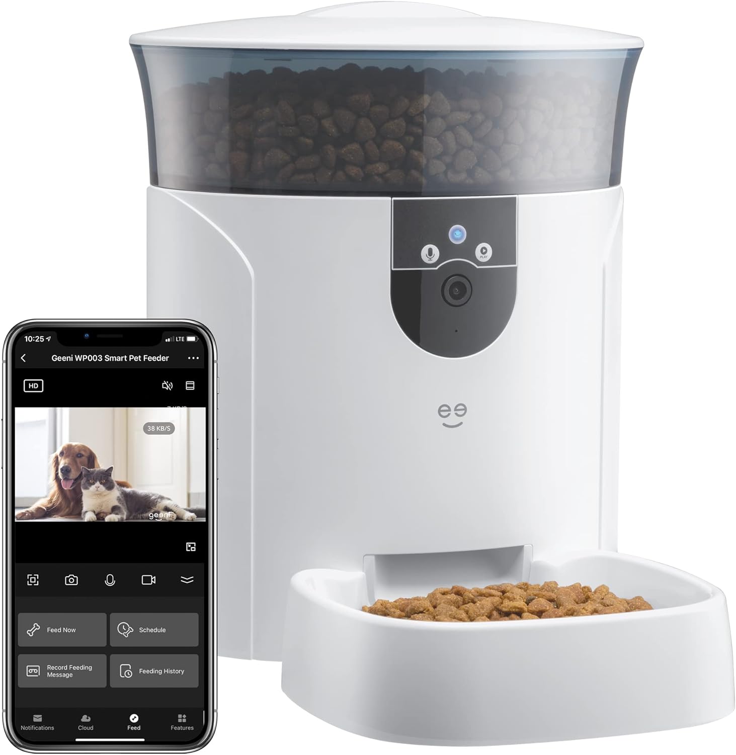 Geeni 7L Smart Pet Feeder - Voice-Controlled & Camera Equipped