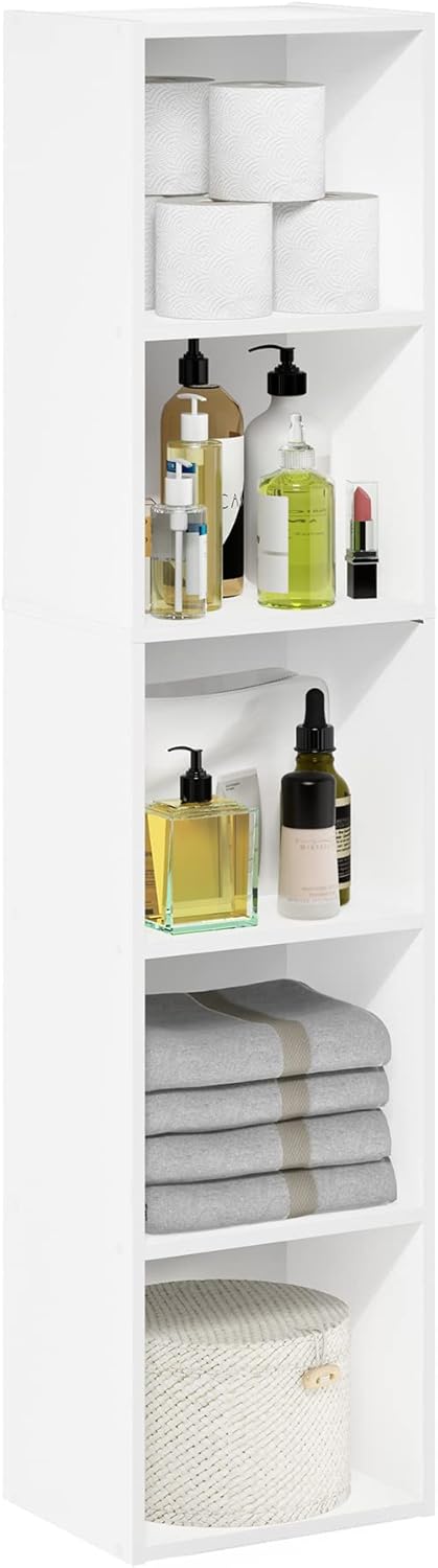 Furinno PASIR 5-Tier Modern Bookshelf for Home Office & Living Room