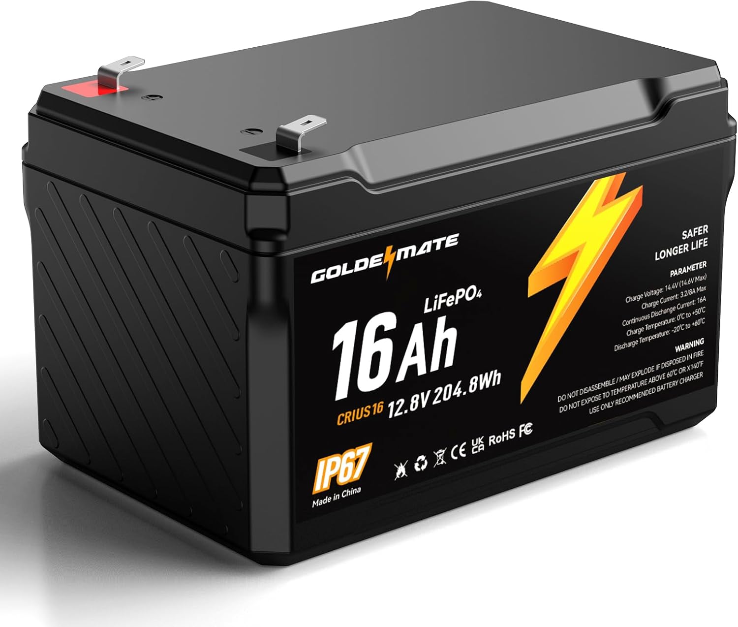12V 16Ah LiFePO4 Battery for Solar, Marine, and Off-Grid Use
