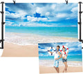 10x7ft Vinyl Tropical Beach Photo Backdrops Blue Sea and Sky