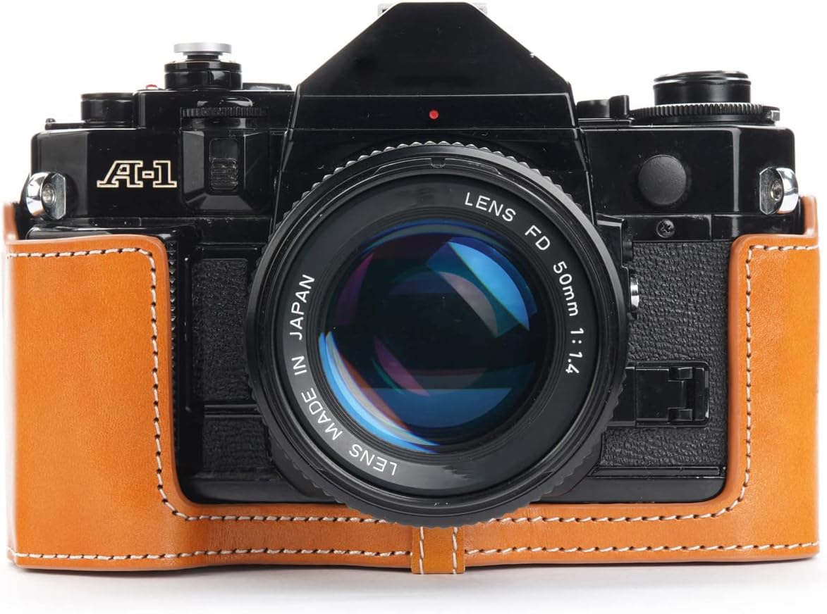 Handmade Genuine Leather Half Camera Case for Canon AE-1 Models