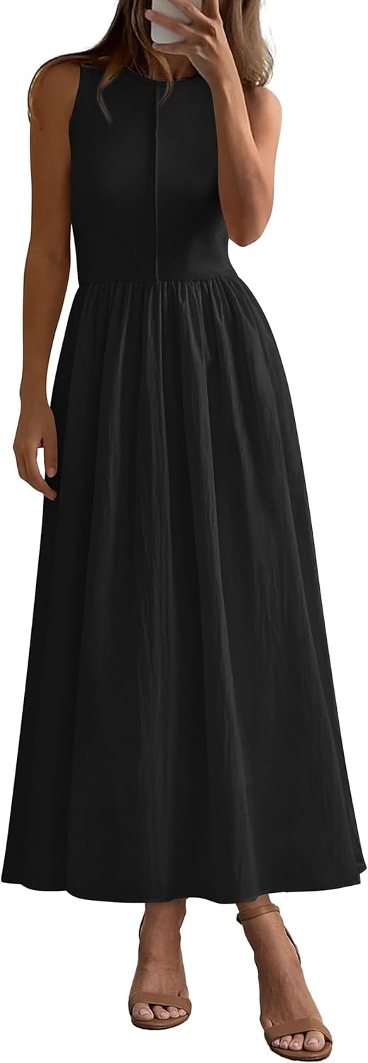 PRETTYGARDEN Maxi Dresses for Women: Flowy Summer Sundress