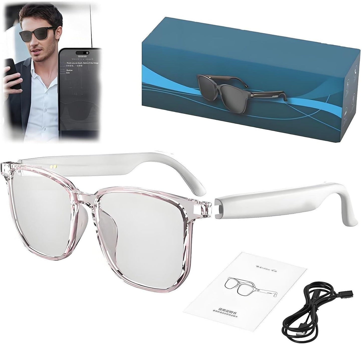 HY C8 PRO AI Smart Glasses: 75 Languages Supported
