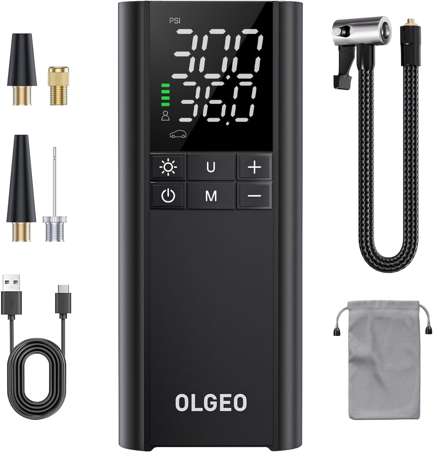 Olgeo Smart Tire Pump - 4X Faster Inflator