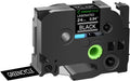 GREENCYCLE TZe-355 Compatible 24mm White on Black Tape - Durable