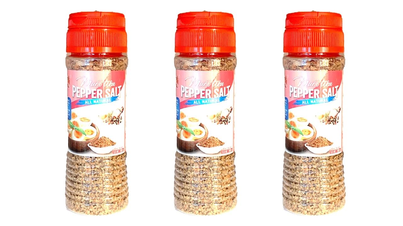 3 Packs Black Pepper Salt for Seafood BBQ and More - 3.5 Oz