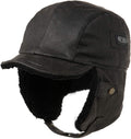 Comhats Aviator Hat Faux Leather Pilot Cap Oversize - Warm Winter