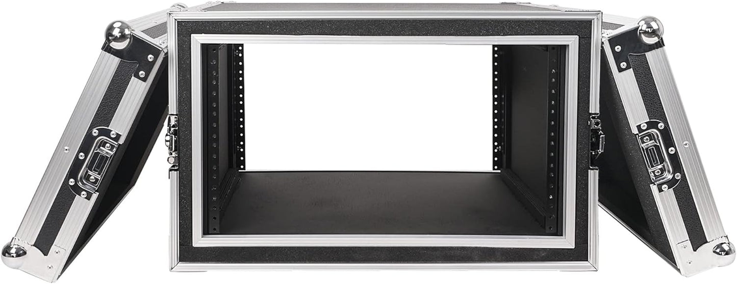 Sound Town Shock Mount 6U ATA Plywood Rack Case for Pro Gear