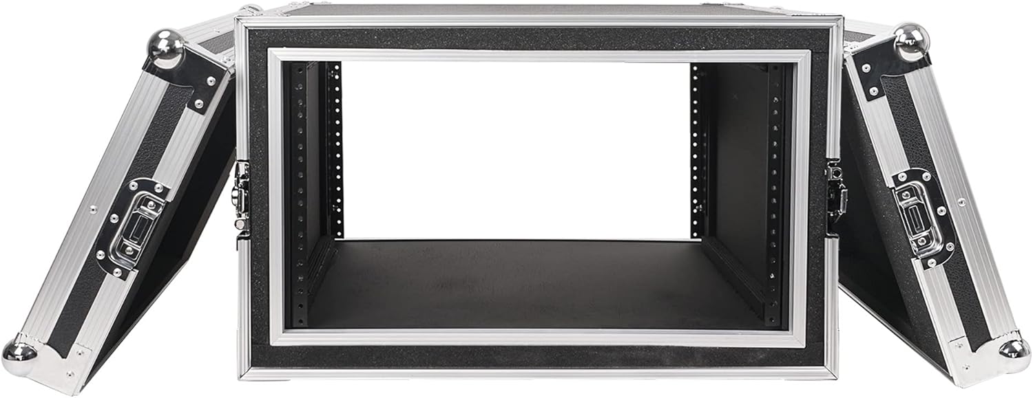 Sound Town Shock Mount 6U ATA Plywood Rack Case for Pro Gear