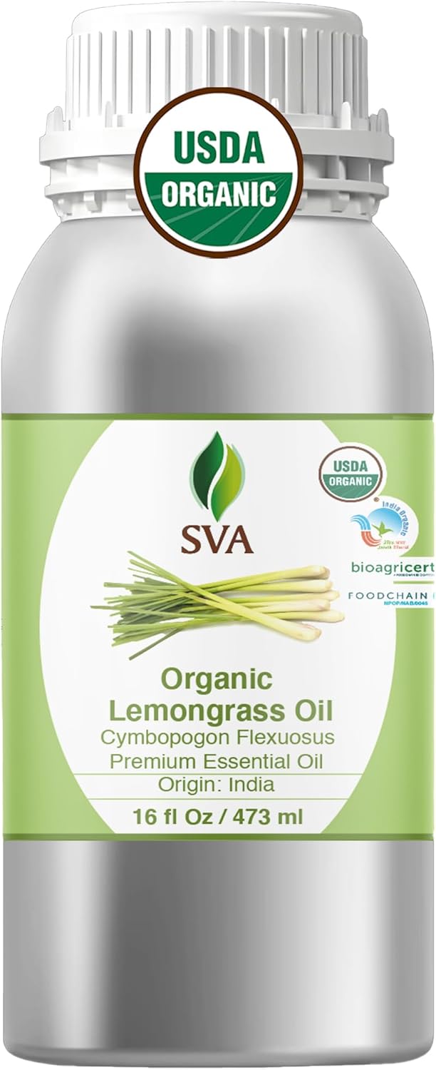 SVA Lemongrass Essential Oil Organic for Aromatherapy & Skin Care