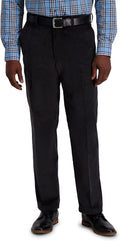 Haggar Men's Corduroy Expandable Waist Flat Front Pant - Comfortable