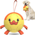 Dog Soccer Ball with Straps - Interactive Tug & Water Toy (8 in)