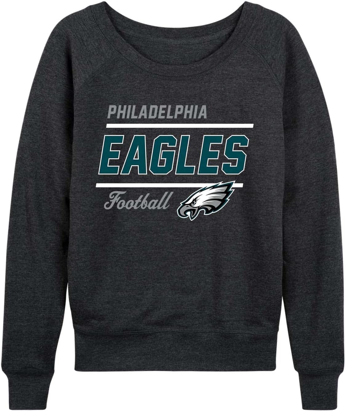 Philadelphia Eagles Womens Crew Neck Slouchy Fit Pullover