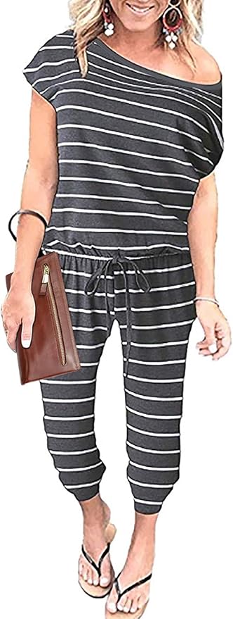 PRETTYGARDEN Women's Loose Solid Off Shoulder Jumpsuit Review