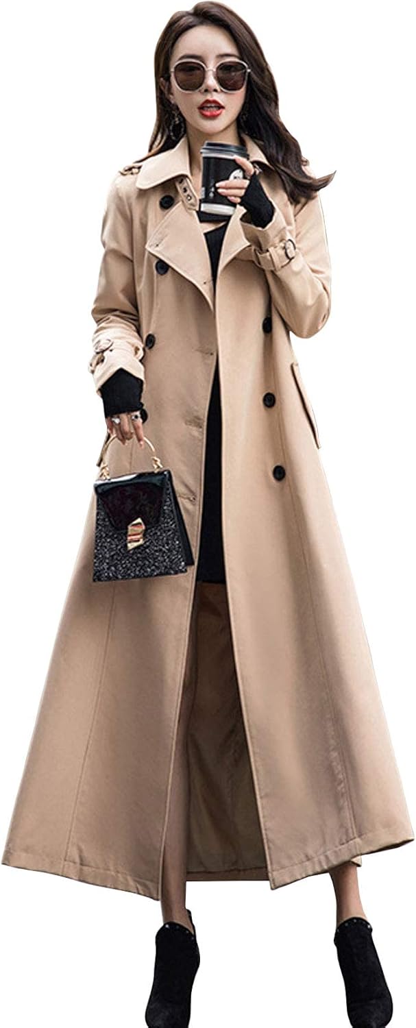 Stylish Women's Double Breasted Duster Trench Coat for All Occasions