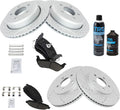 TRQ Front & Rear Brake Pad & Rotor Kit Premium G-Coated Slotted X